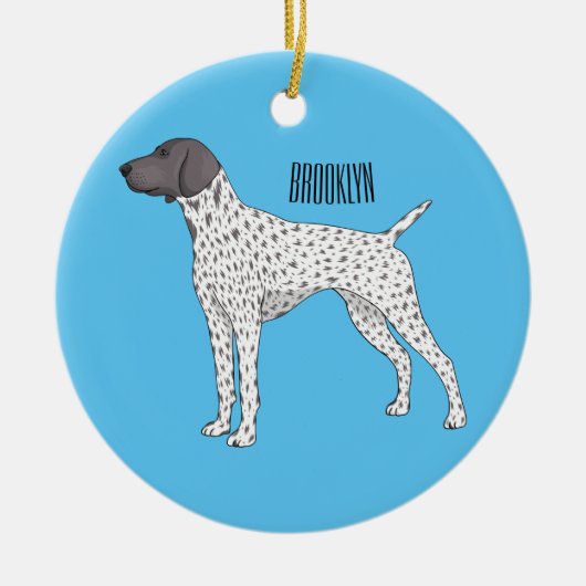 German Shorthaired Pointer dog cartoon Keramik Ornament (Vorne)