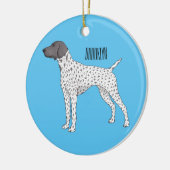 German Shorthaired Pointer dog cartoon Keramik Ornament (Links)