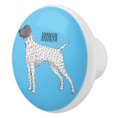 German Shorthaired Pointer dog cartoon Keramikknauf (Rechts)