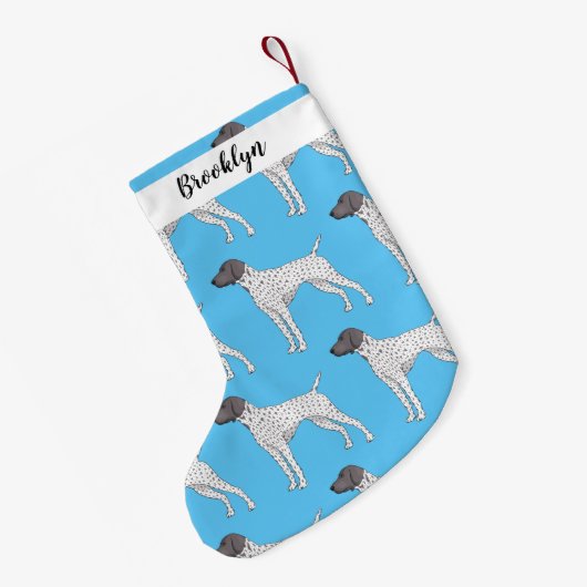 German Shorthaired Pointer dog cartoon Kleiner Weihnachtsstrumpf (Rückseite (Hängend))