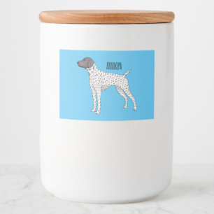 German Shorthaired Pointer dog cartoon Lebensmitteletikett