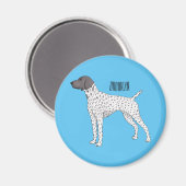 German Shorthaired Pointer dog cartoon Magnet (Vorderseite/Rückseite)