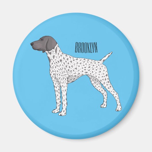 German Shorthaired Pointer dog cartoon Magnet (Vorne)