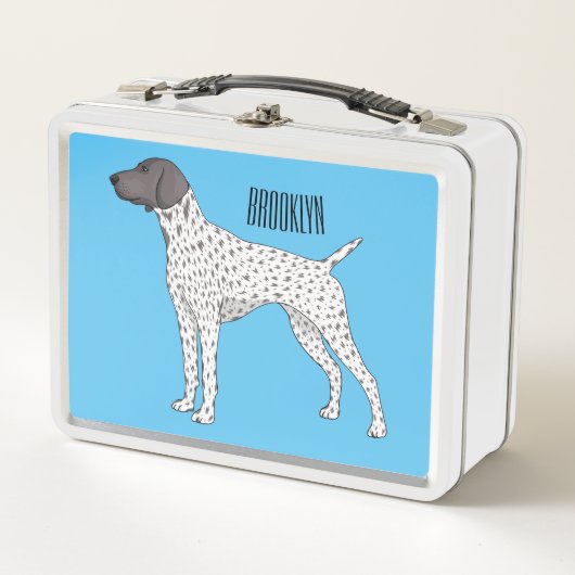German Shorthaired Pointer dog cartoon Metall Brotdose (Vorderseite)