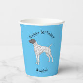 German Shorthaired Pointer dog cartoon Pappbecher (Rückseite)