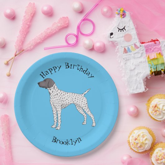 German Shorthaired Pointer dog cartoon Pappteller (Party)