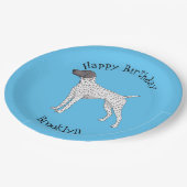 German Shorthaired Pointer dog cartoon Pappteller (Schrägansicht)