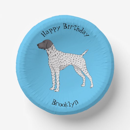 German Shorthaired Pointer dog cartoon Pappteller (Vorderseite)