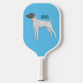 German Shorthaired Pointer dog cartoon Pickleball Schläger (Rückseite)