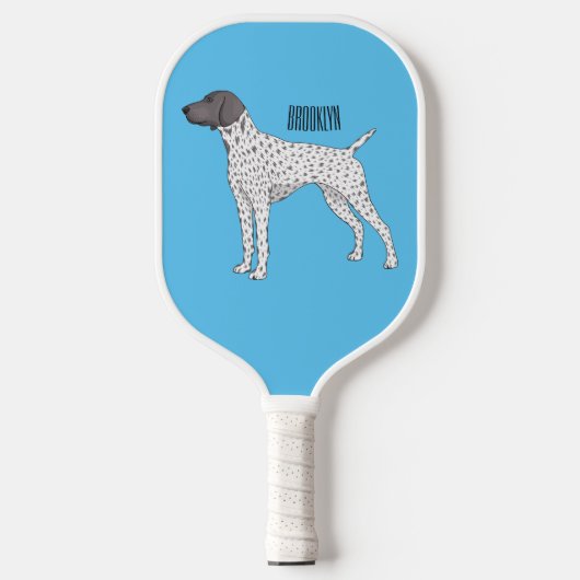 German Shorthaired Pointer dog cartoon Pickleball Schläger (Vorderseite)