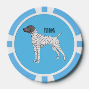 German Shorthaired Pointer dog cartoon Pokerchips