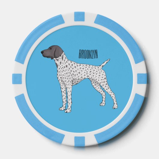 German Shorthaired Pointer dog cartoon Pokerchips (Vorderseite)