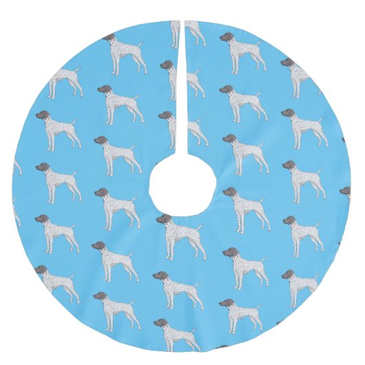 German Shorthaired Pointer dog cartoon Polyester Weihnachtsbaumdecke (Vorderseite)