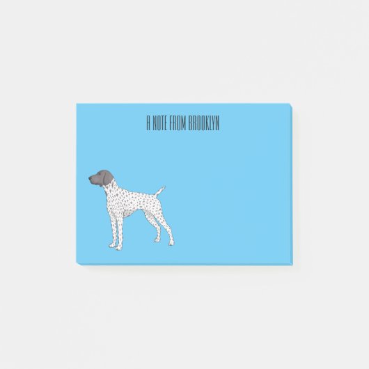 German Shorthaired Pointer dog cartoon Post-it Klebezettel (Vorderseite)