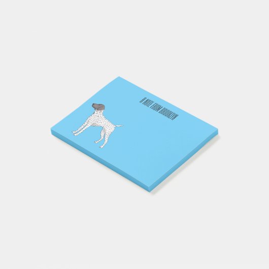 German Shorthaired Pointer dog cartoon Post-it Klebezettel (angewinkelt)