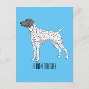 German Shorthaired Pointer dog cartoon Postkarte