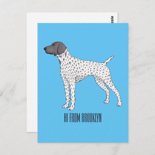 German Shorthaired Pointer dog cartoon Postkarte (Vorne/Hinten)