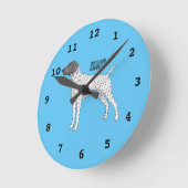 German Shorthaired Pointer dog cartoon Runde Wanduhr (Winkel)