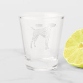 German Shorthaired Pointer dog cartoon Schnapsglas (Rückseite)