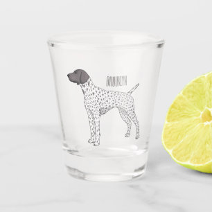 German Shorthaired Pointer dog cartoon Schnapsglas