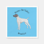 German Shorthaired Pointer dog cartoon Serviette (Vorderseite)
