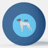 German Shorthaired Pointer dog cartoon Tischtennisball (Rückseite)