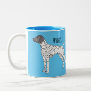 German Shorthaired Pointer dog cartoon Zweifarbige Tasse