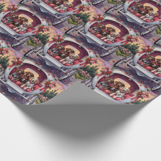 German Shorthaired Pointer  Dog Valentine's Day  Geschenkpapier (Ecke)