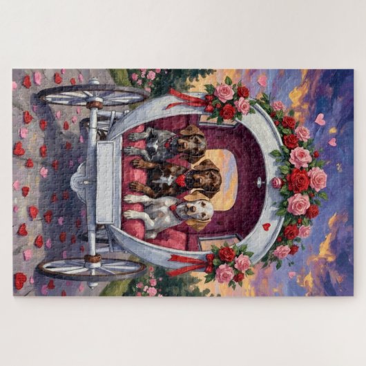 German Shorthaired Pointer Dog Valentine's Day Puzzle (Horizontal)