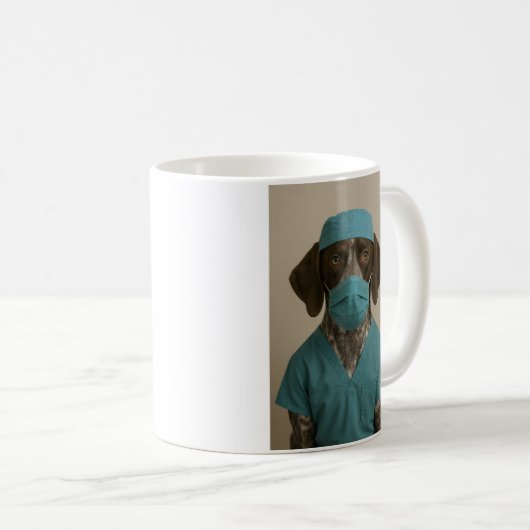 German Shorthaired Pointer in Scrubs Kaffeetasse (VorderseiteRechts)