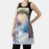 German Shorthaired Pointer Snowy Gate Santa Hat Schürze (InSitu)