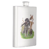 German Shorthaired Pointer    Sticker Paper Plates Flachmann (Rechts)