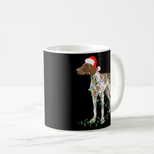 German Shorthaired Pointer Tangled In Christmas Kaffeetasse (VorderseiteRechts)