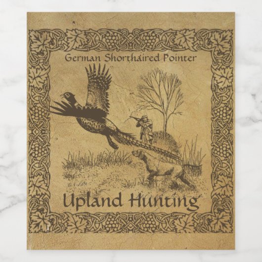 German Shorthaired Pointer, Upland Hunting Weinetikett (Einzelnes Label)
