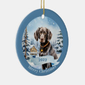 German Shorthaired Pointer watercolor Christmas Keramik Ornament (Rechts)