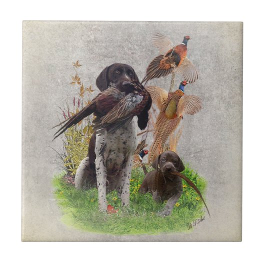 German Shorthaired Pointers (GSP) Gift Box Fliese (Vorderseite)
