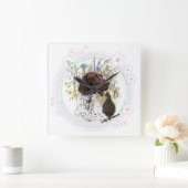 German Shorthaired Pointers (GSP) Quadratische Wanduhr (Zuhause)