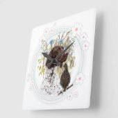 German Shorthaired Pointers (GSP) Quadratische Wanduhr (Winkel)