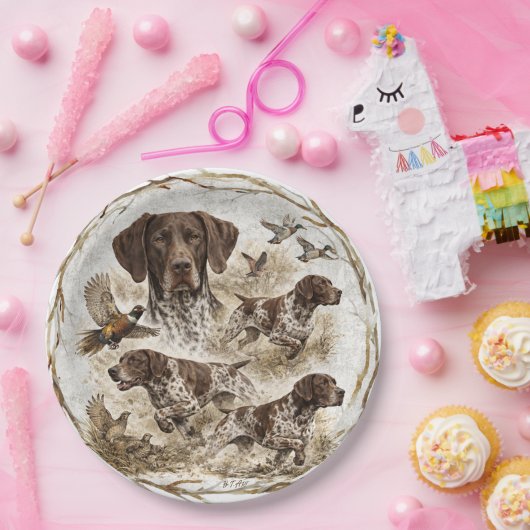 German Shorthaired Pointers  Pappteller (Party)