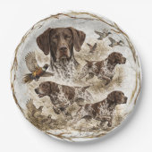 German Shorthaired Pointers  Pappteller (Vorderseite)