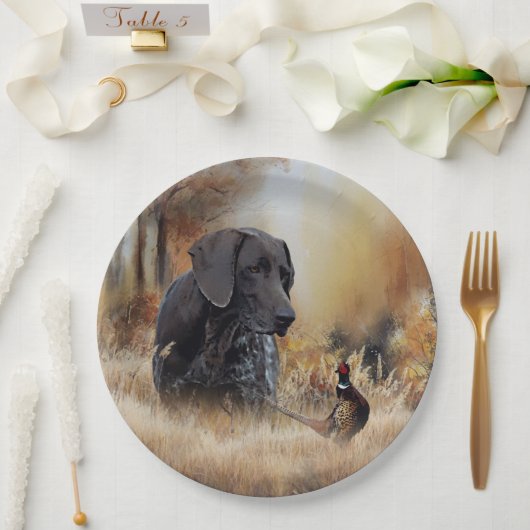 German Shorthaired Pointers  Pappteller (Hochzeit)