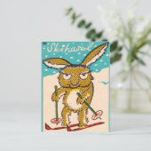 German Ski Bunny Postkarte (Stehend Vorderseite)