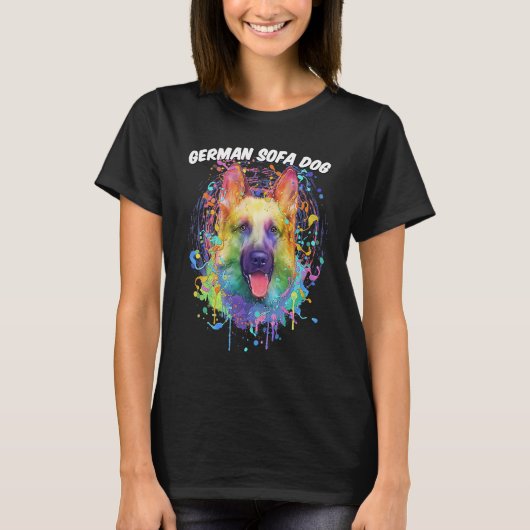 German Sofa Dog German Shepherd Humor Shepard T-Shirt (Vorderseite)