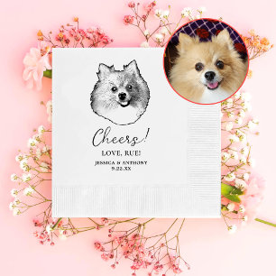 German Spitz Dog Personalisiert Cheers Napkins Serviette
