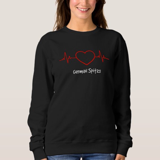 German Spitz Heartbeat Liebe My Dog Sweatshirt (Vorderseite)