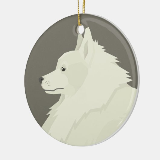 German Spitz Keramik Ornament (Links)