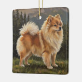 German Spitz Keramikornament (Links)