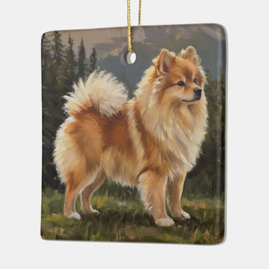 German Spitz Keramikornament (Links)