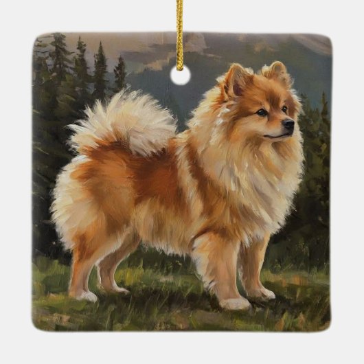 German Spitz Keramikornament (Rückseite)