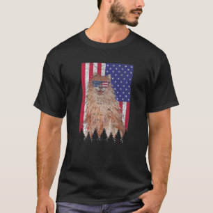 German Spitz Patriotic Dog USA Prix American Flag T-Shirt